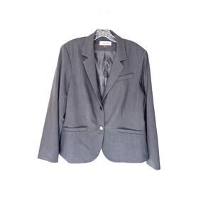 Calvin Klein Blazer Gray Office Work Career Business Single Breasted Size 18W